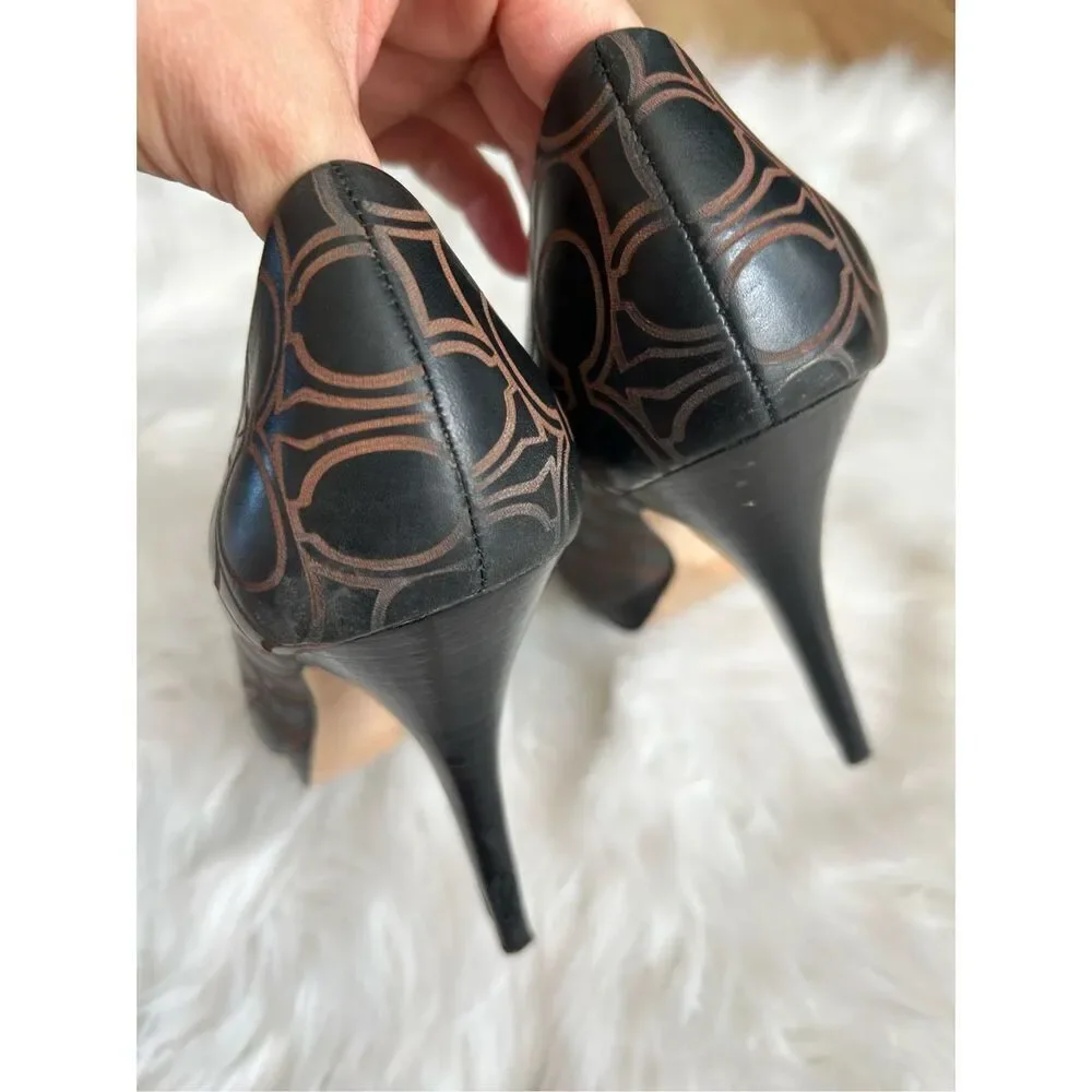 Coach Black Logo Platform Pumps 8.5 heels 4.5 heels